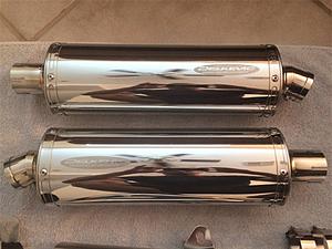 SOLD: Delkevic polished stainless standard/low mount slip on exhaust mufflers-delkevic6.jpg