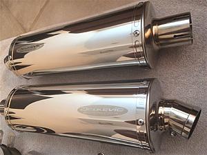 SOLD: Delkevic polished stainless standard/low mount slip on exhaust mufflers-delkevic5.jpg